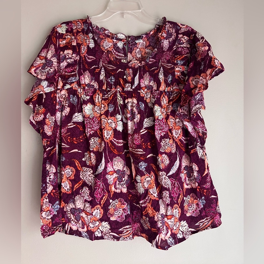 Old Navy Purple Floral Women's Blouse